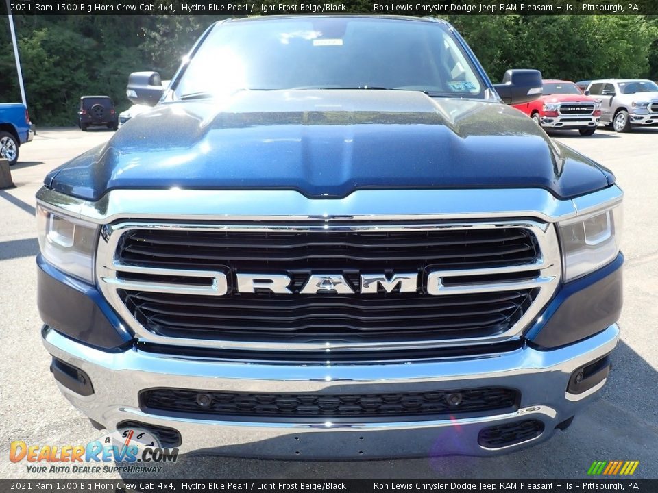 2021 Ram 1500 Big Horn Crew Cab 4x4 Hydro Blue Pearl / Light Frost Beige/Black Photo #8