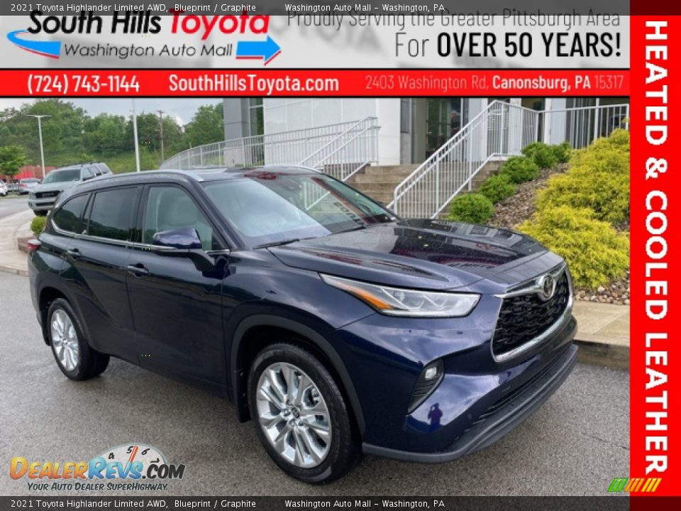 2021 Toyota Highlander Limited AWD Blueprint / Graphite Photo #1