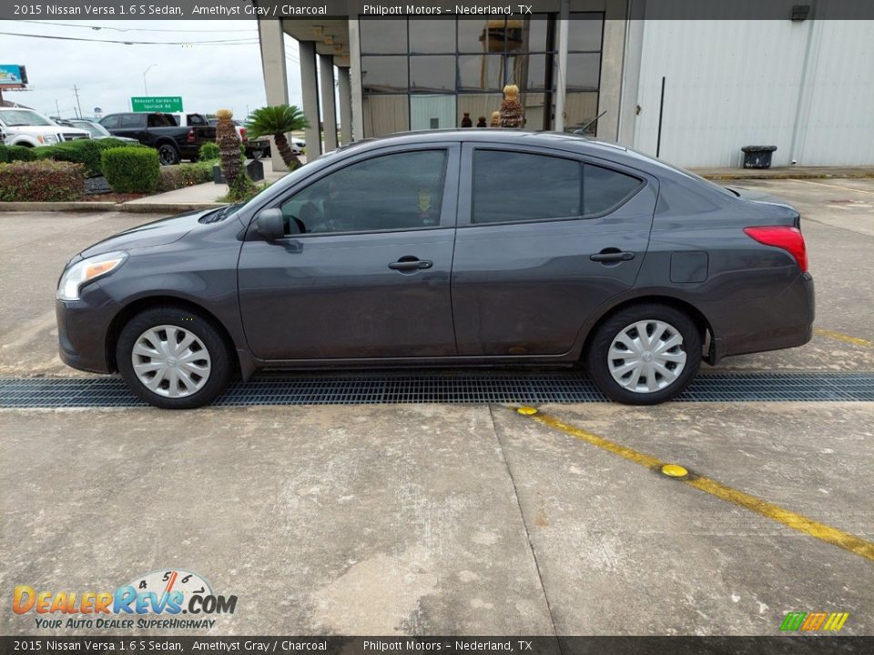 2015 Nissan Versa 1.6 S Sedan Amethyst Gray / Charcoal Photo #7