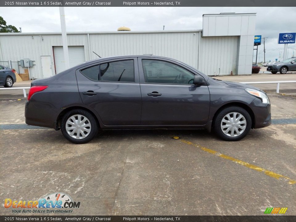 2015 Nissan Versa 1.6 S Sedan Amethyst Gray / Charcoal Photo #12