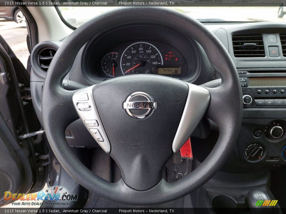 2015 Nissan Versa 1.6 S Sedan Amethyst Gray / Charcoal Photo #14