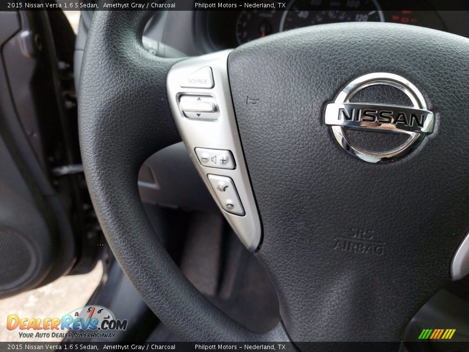 2015 Nissan Versa 1.6 S Sedan Amethyst Gray / Charcoal Photo #15