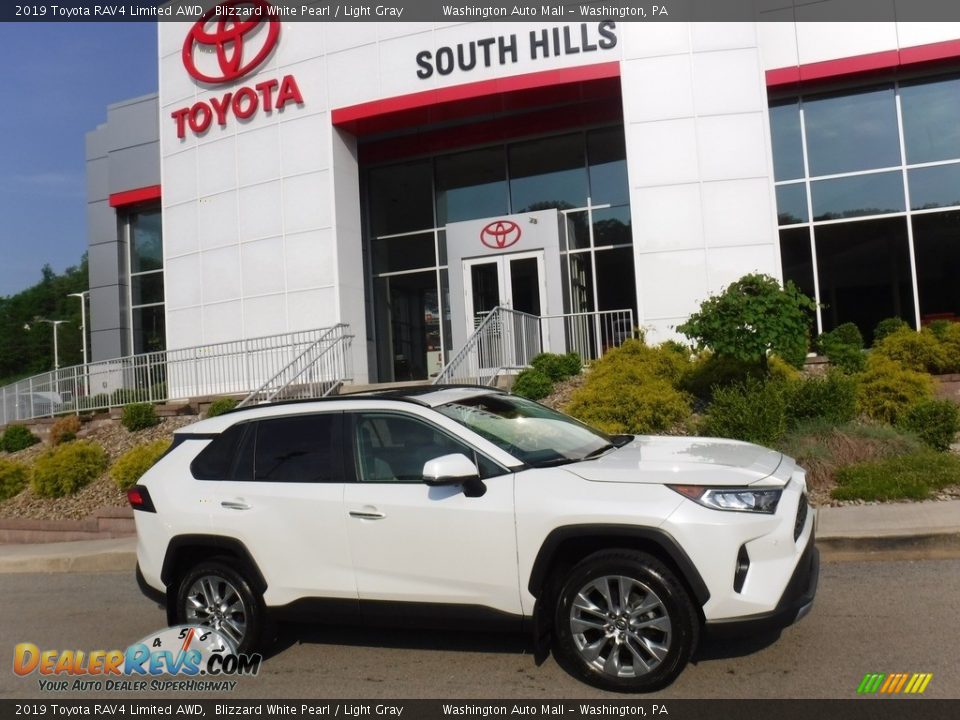 2019 Toyota RAV4 Limited AWD Blizzard White Pearl / Light Gray Photo #2