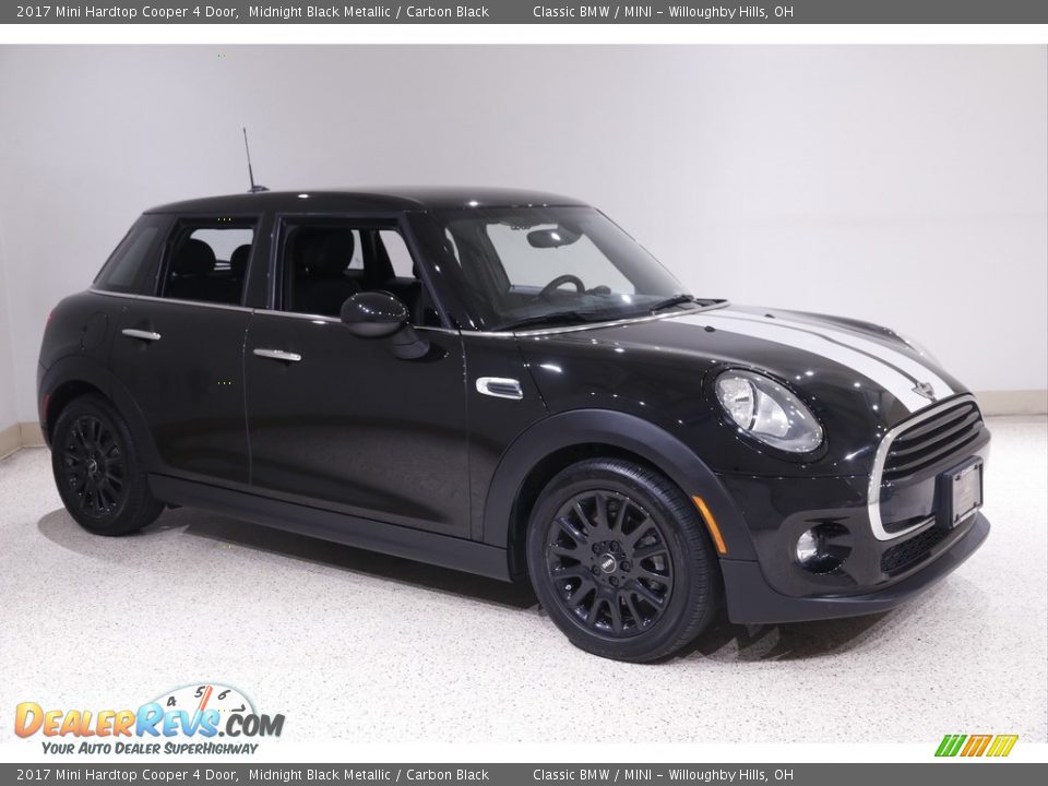 2017 Mini Hardtop Cooper 4 Door Midnight Black Metallic / Carbon Black Photo #1