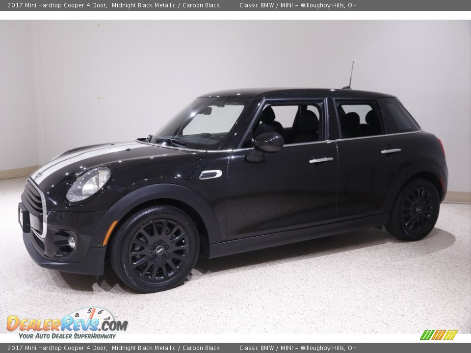 2017 Mini Hardtop Cooper 4 Door Midnight Black Metallic / Carbon Black Photo #3