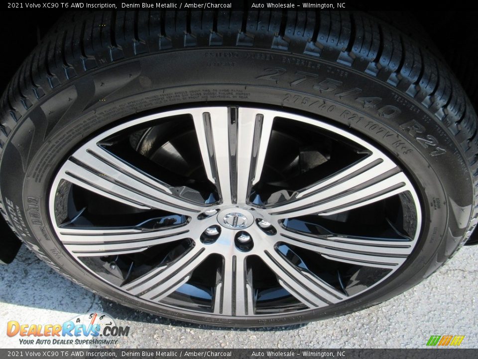 2021 Volvo XC90 T6 AWD Inscription Denim Blue Metallic / Amber/Charcoal Photo #7
