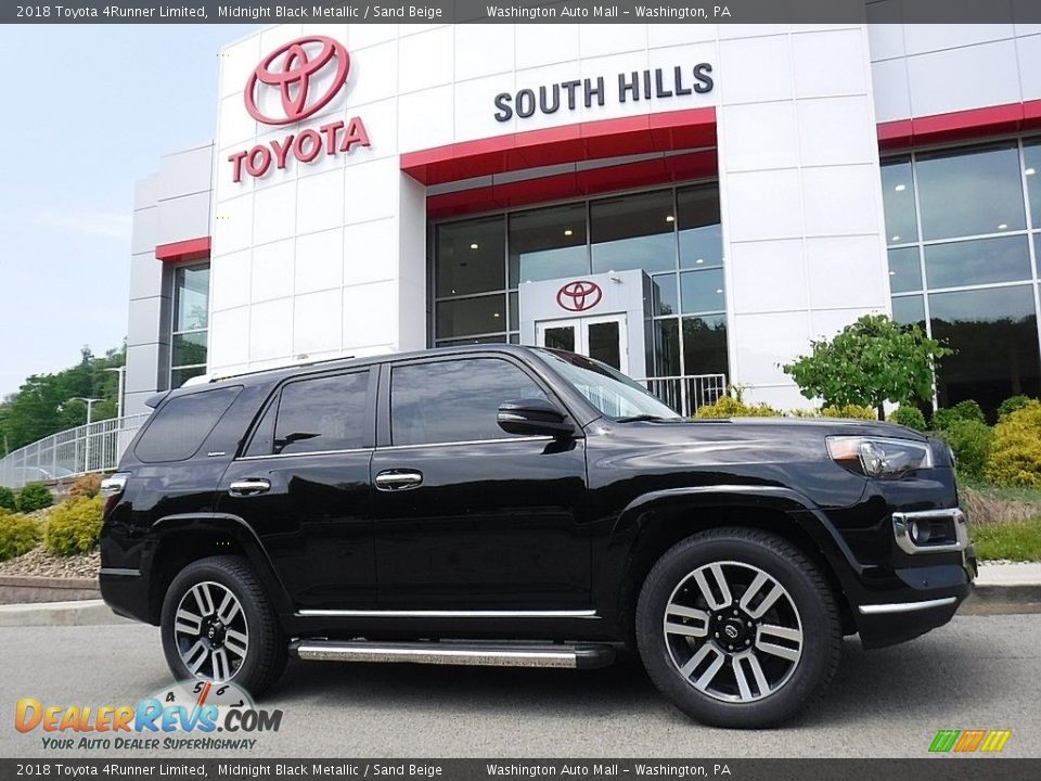 2018 Toyota 4Runner Limited Midnight Black Metallic / Sand Beige Photo #1