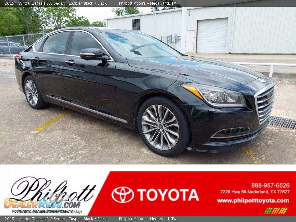 2015 Hyundai Genesis 3.8 Sedan Caspian Black / Black Photo #1
