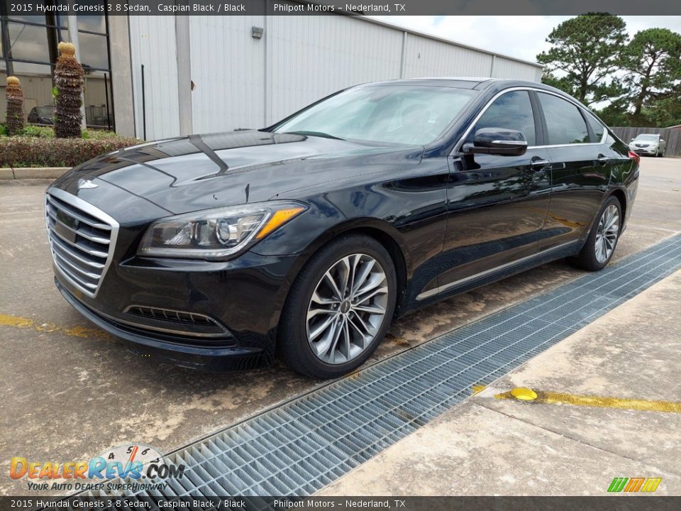 2015 Hyundai Genesis 3.8 Sedan Caspian Black / Black Photo #2