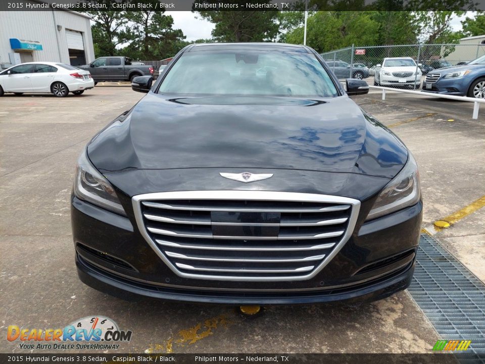 2015 Hyundai Genesis 3.8 Sedan Caspian Black / Black Photo #9