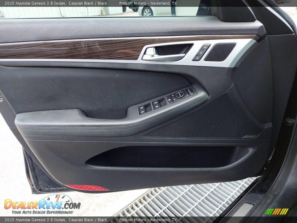 2015 Hyundai Genesis 3.8 Sedan Caspian Black / Black Photo #13