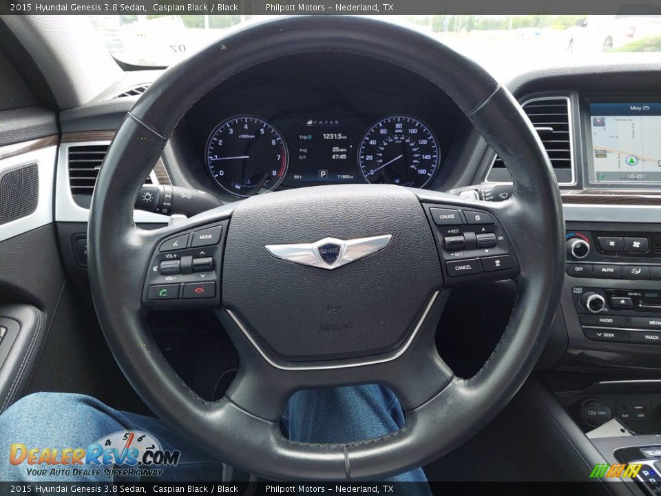 2015 Hyundai Genesis 3.8 Sedan Caspian Black / Black Photo #15