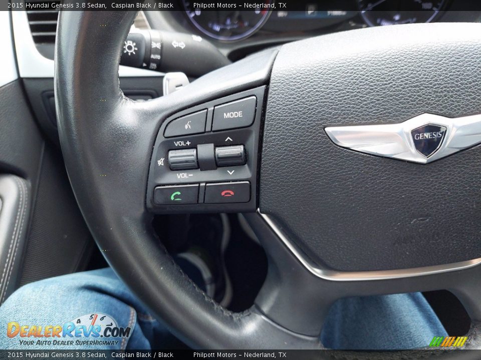 2015 Hyundai Genesis 3.8 Sedan Caspian Black / Black Photo #16