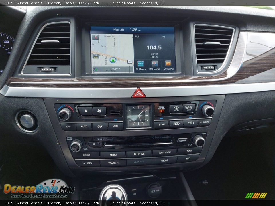 2015 Hyundai Genesis 3.8 Sedan Caspian Black / Black Photo #18