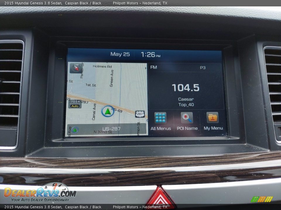 2015 Hyundai Genesis 3.8 Sedan Caspian Black / Black Photo #19