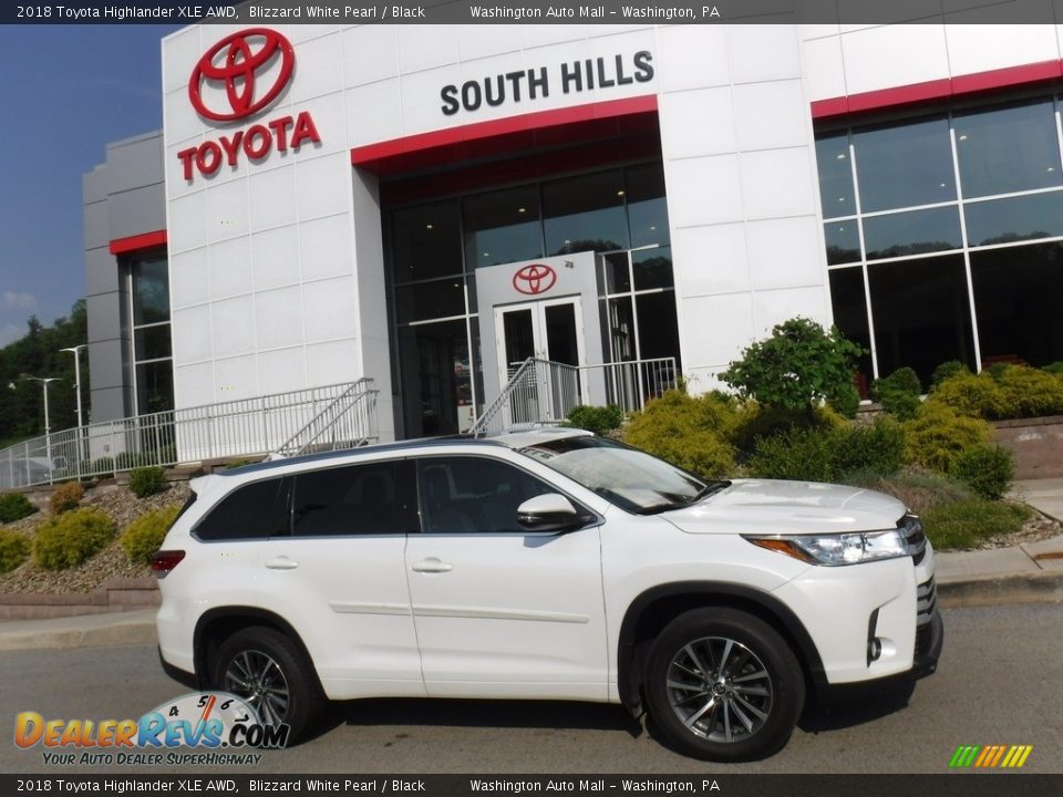 2018 Toyota Highlander XLE AWD Blizzard White Pearl / Black Photo #2