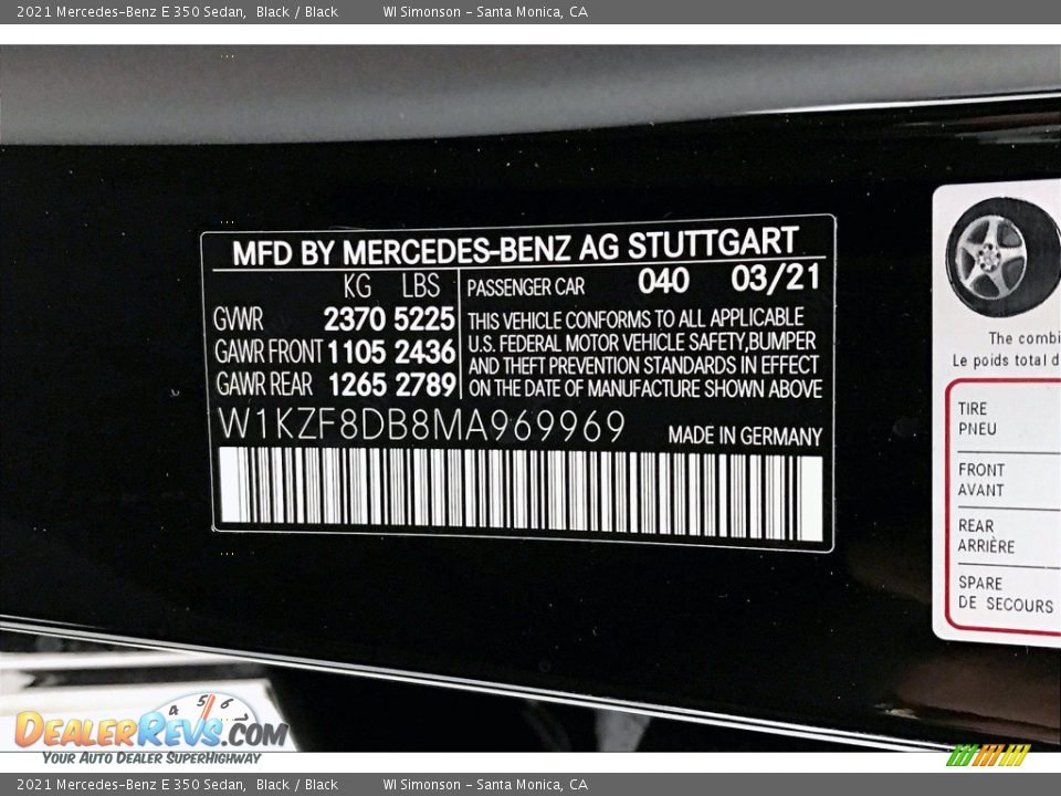 2021 Mercedes-Benz E 350 Sedan Black / Black Photo #11