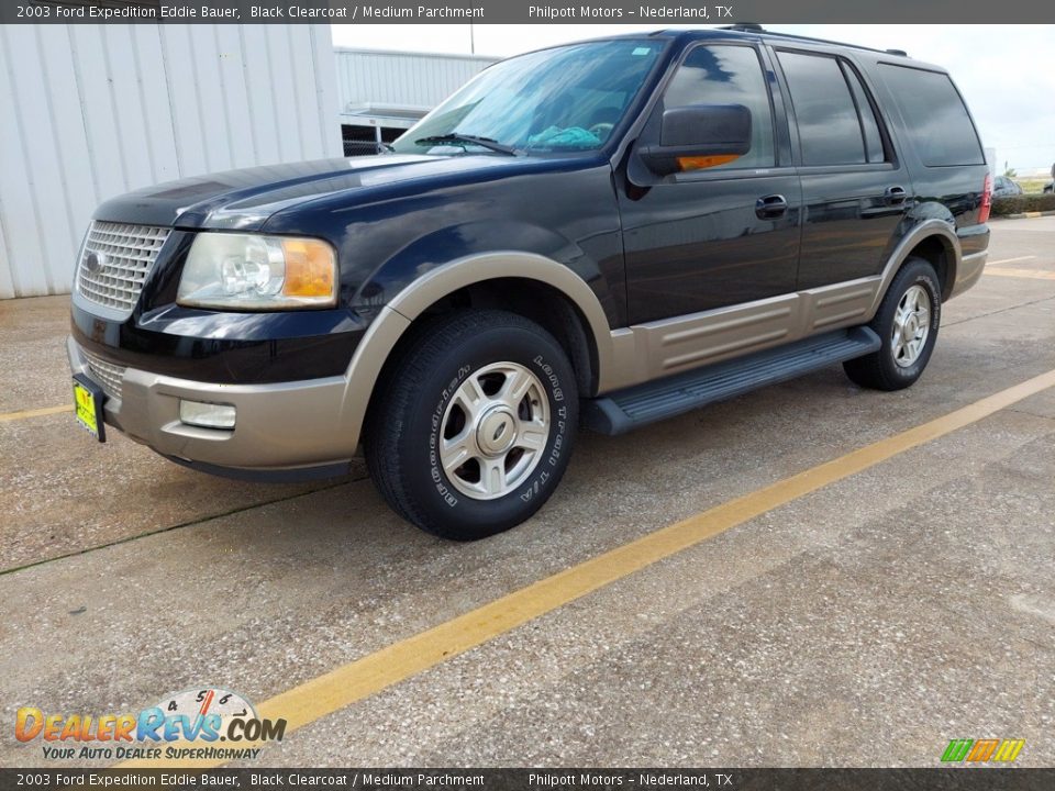 2003 Ford Expedition Eddie Bauer Black Clearcoat / Medium Parchment Photo #2