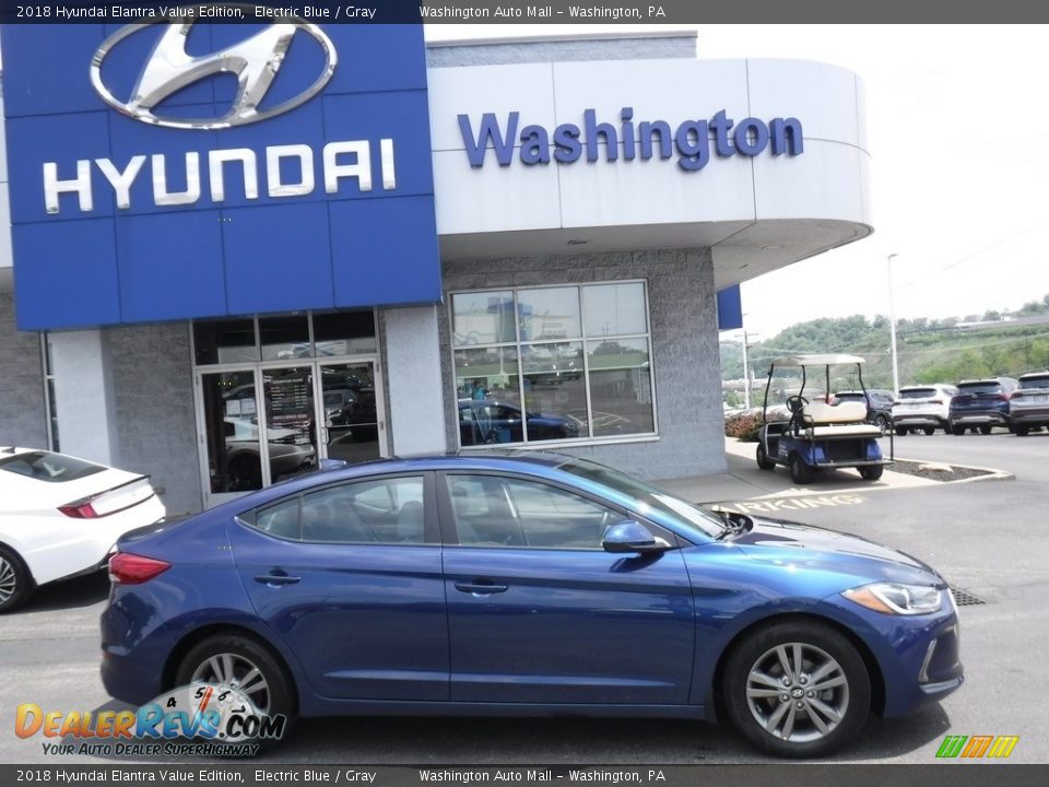 2018 Hyundai Elantra Value Edition Electric Blue / Gray Photo #2