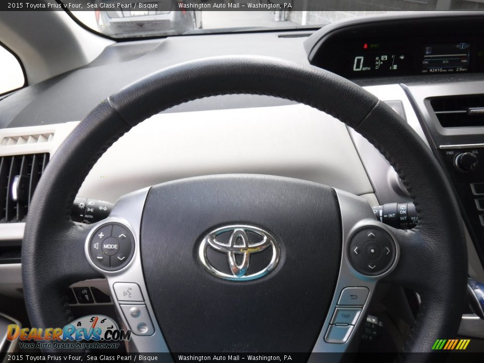 2015 Toyota Prius v Four Sea Glass Pearl / Bisque Photo #6