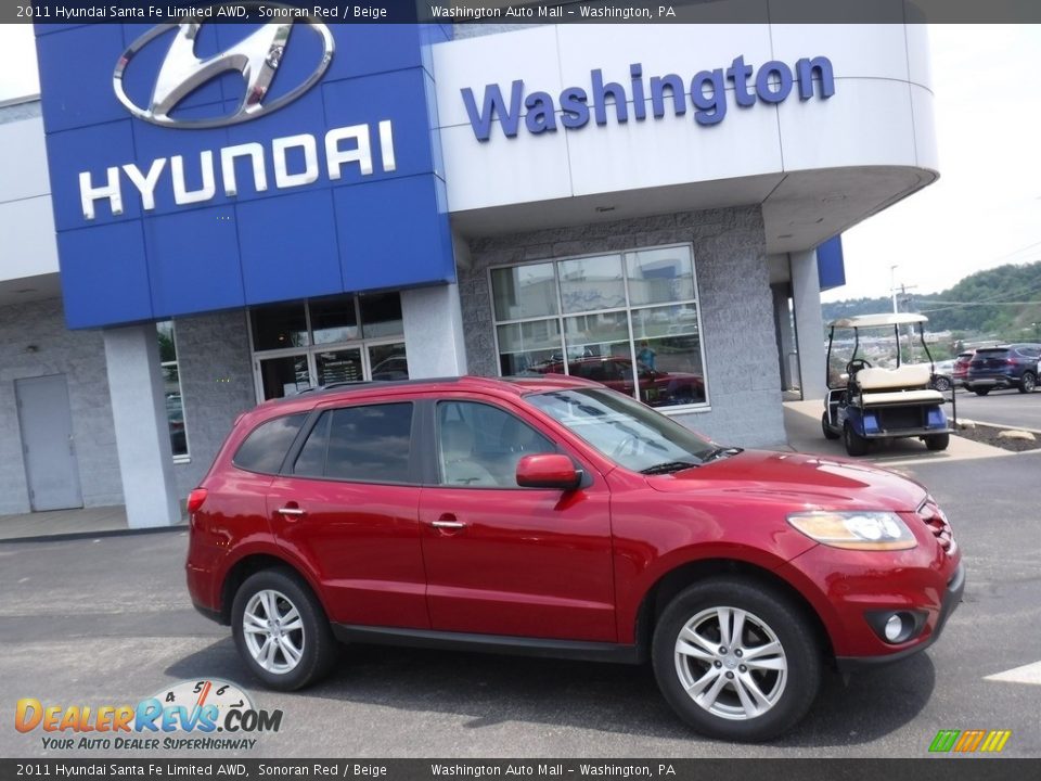 2011 Hyundai Santa Fe Limited AWD Sonoran Red / Beige Photo #2