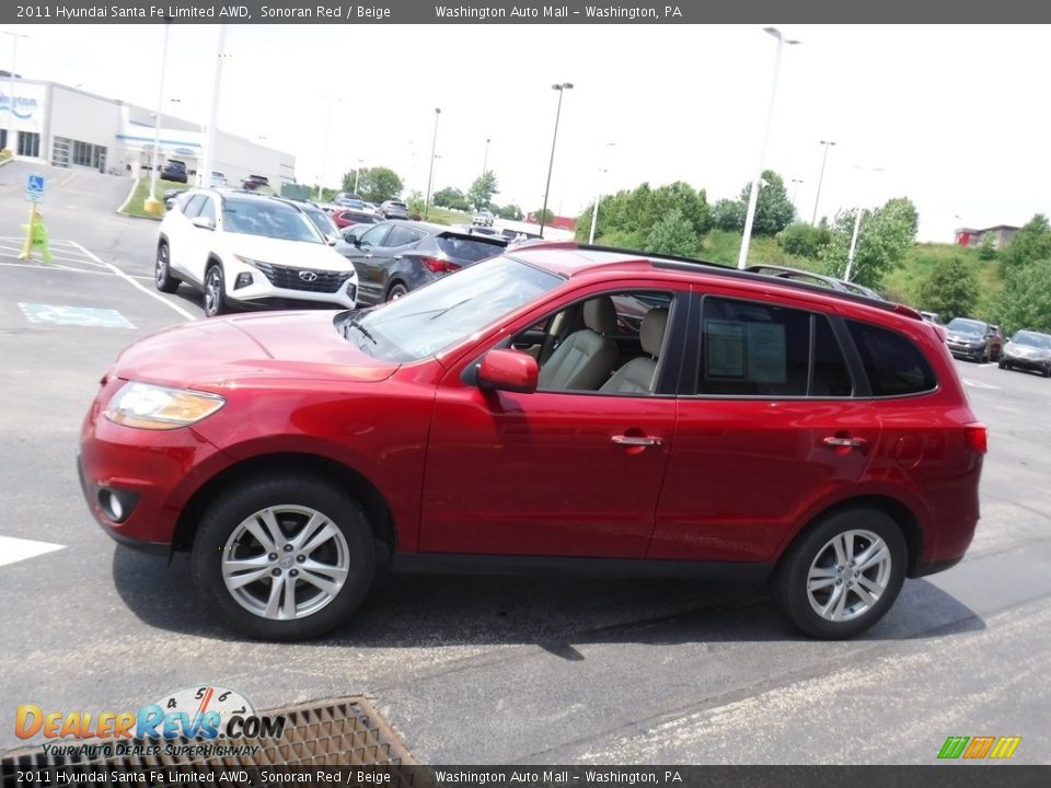 2011 Hyundai Santa Fe Limited AWD Sonoran Red / Beige Photo #6