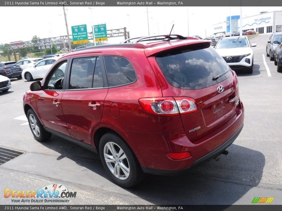 2011 Hyundai Santa Fe Limited AWD Sonoran Red / Beige Photo #7