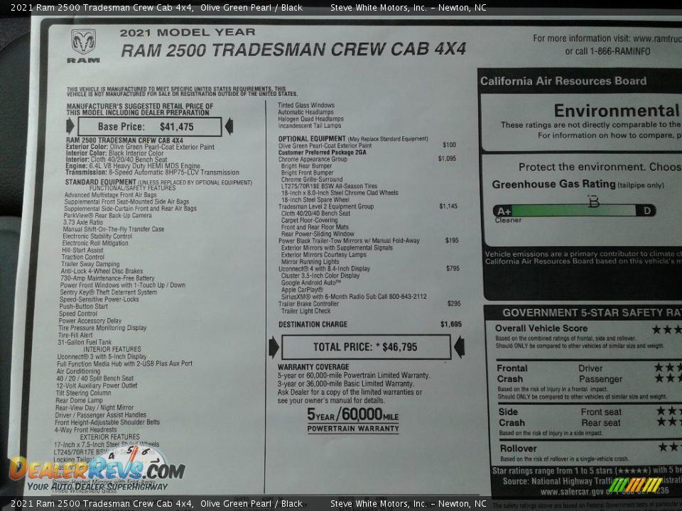 2021 Ram 2500 Tradesman Crew Cab 4x4 Olive Green Pearl / Black Photo #26