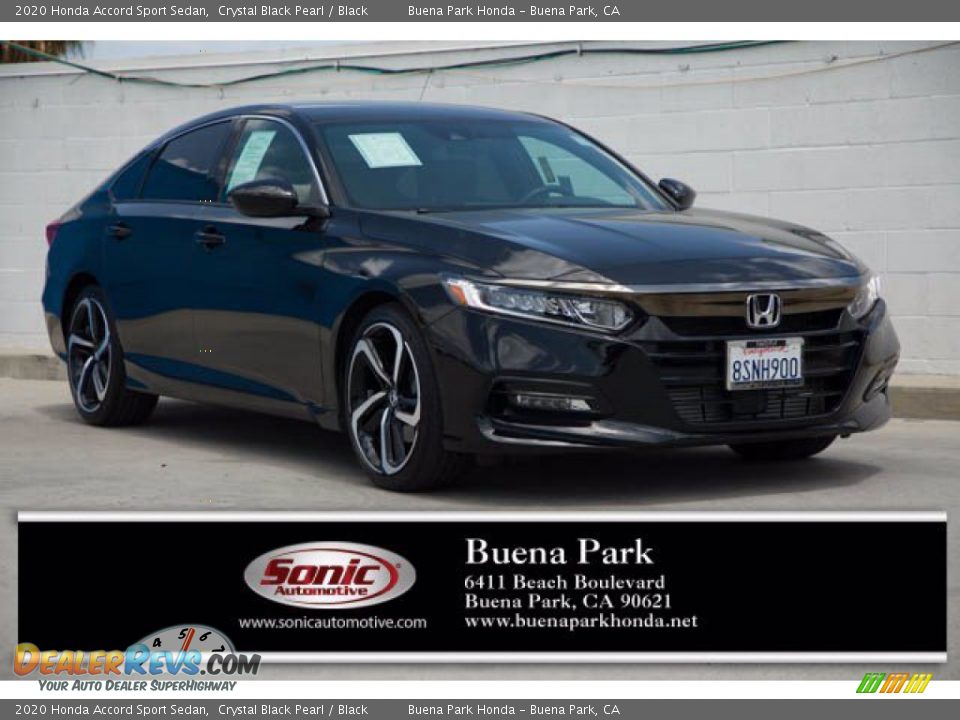 2020 Honda Accord Sport Sedan Crystal Black Pearl / Black Photo #1