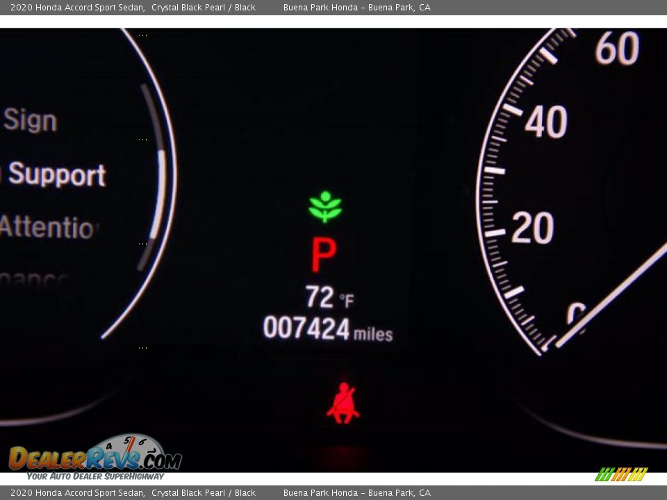 2020 Honda Accord Sport Sedan Crystal Black Pearl / Black Photo #6