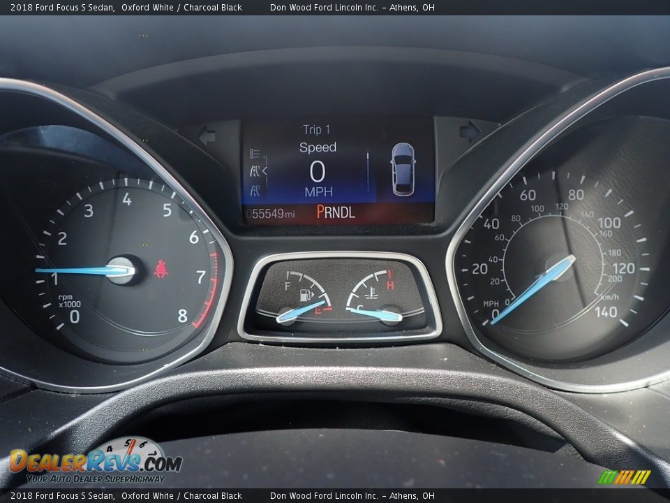 2018 Ford Focus S Sedan Oxford White / Charcoal Black Photo #28
