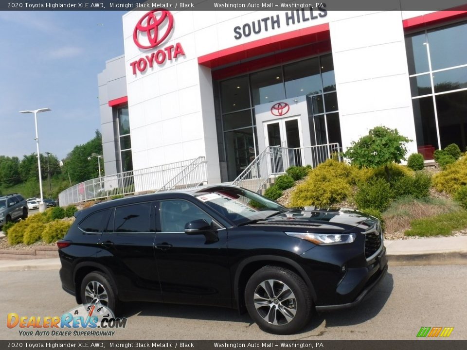 2020 Toyota Highlander XLE AWD Midnight Black Metallic / Black Photo #2