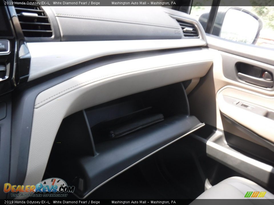 2019 Honda Odyssey EX-L White Diamond Pearl / Beige Photo #28