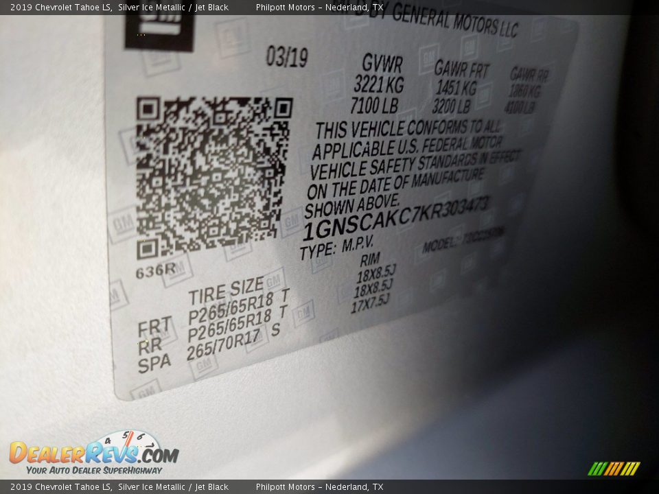 2019 Chevrolet Tahoe LS Silver Ice Metallic / Jet Black Photo #30