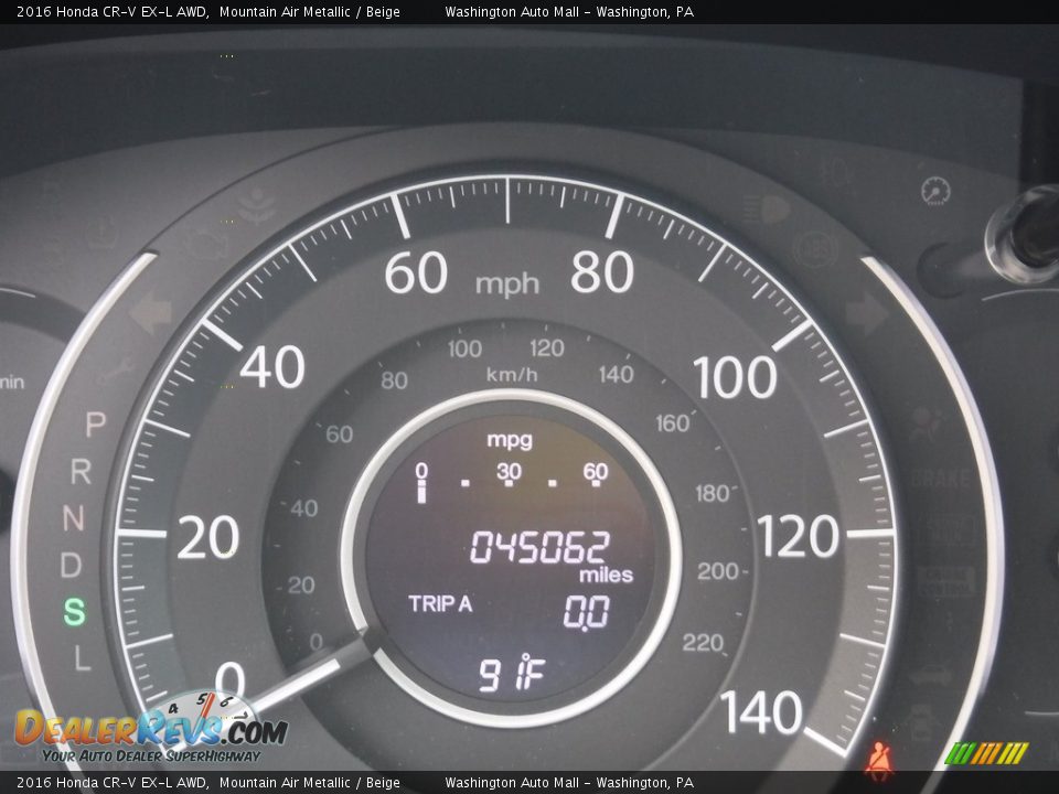 2016 Honda CR-V EX-L AWD Mountain Air Metallic / Beige Photo #30