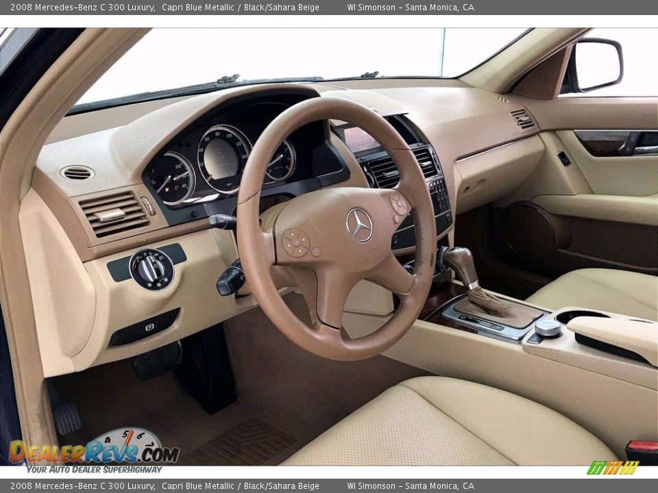 2008 Mercedes-Benz C 300 Luxury Capri Blue Metallic / Black/Sahara Beige Photo #13