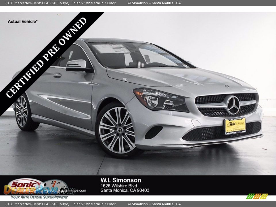 2018 Mercedes-Benz CLA 250 Coupe Polar Silver Metallic / Black Photo #1