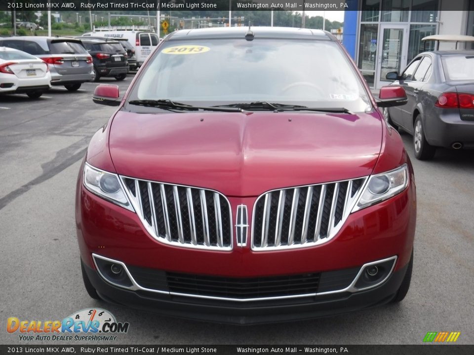2013 Lincoln MKX AWD Ruby Red Tinted Tri-Coat / Medium Light Stone Photo #4