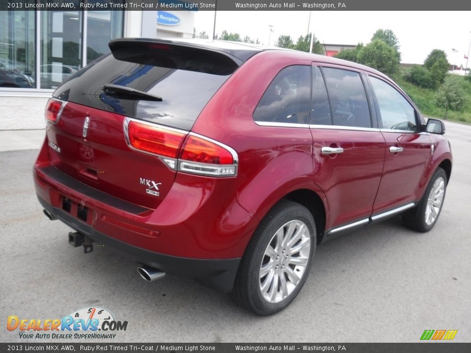 2013 Lincoln MKX AWD Ruby Red Tinted Tri-Coat / Medium Light Stone Photo #10