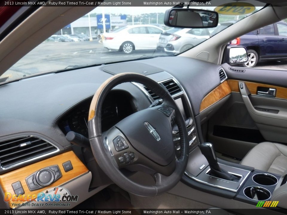 2013 Lincoln MKX AWD Ruby Red Tinted Tri-Coat / Medium Light Stone Photo #13