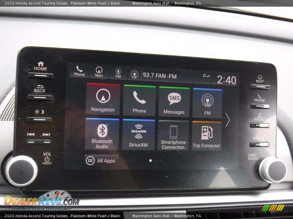 2020 Honda Accord Touring Sedan Platinum White Pearl / Black Photo #4