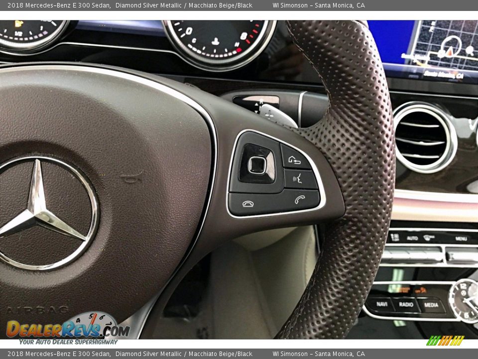 2018 Mercedes-Benz E 300 Sedan Diamond Silver Metallic / Macchiato Beige/Black Photo #22