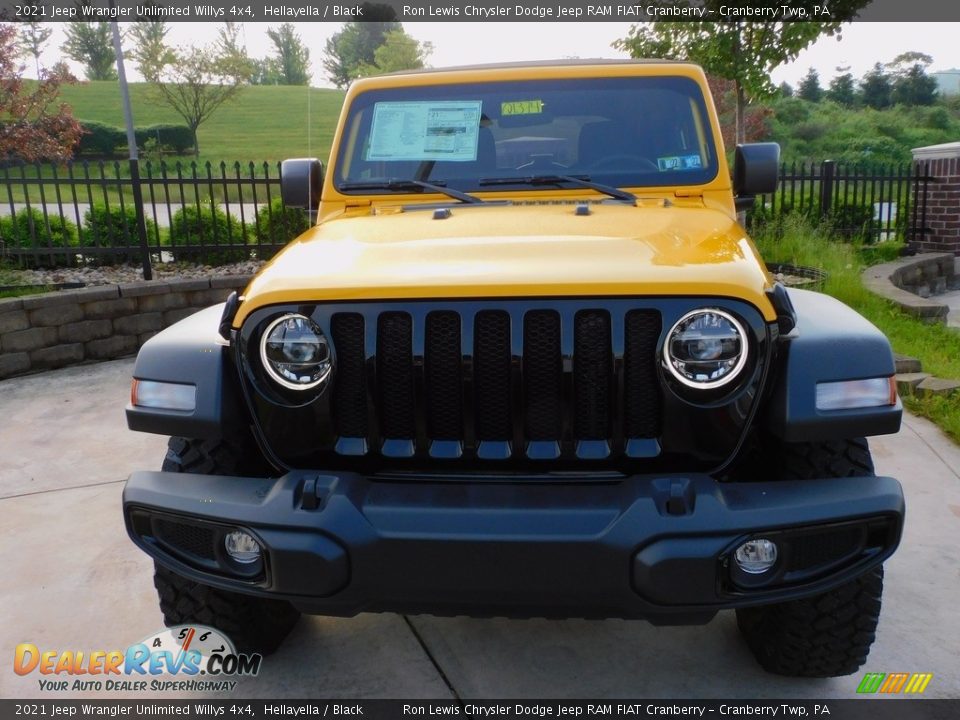 2021 Jeep Wrangler Unlimited Willys 4x4 Hellayella / Black Photo #2