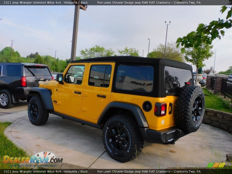 2021 Jeep Wrangler Unlimited Willys 4x4 Hellayella / Black Photo #8