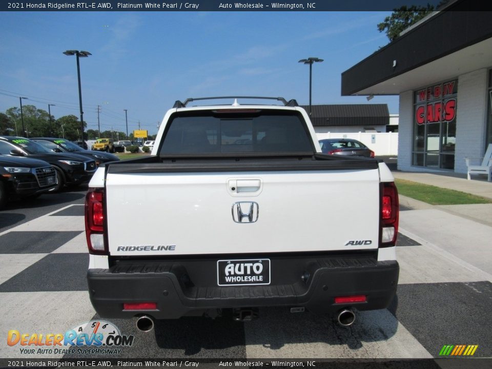2021 Honda Ridgeline RTL-E AWD Platinum White Pearl / Gray Photo #4