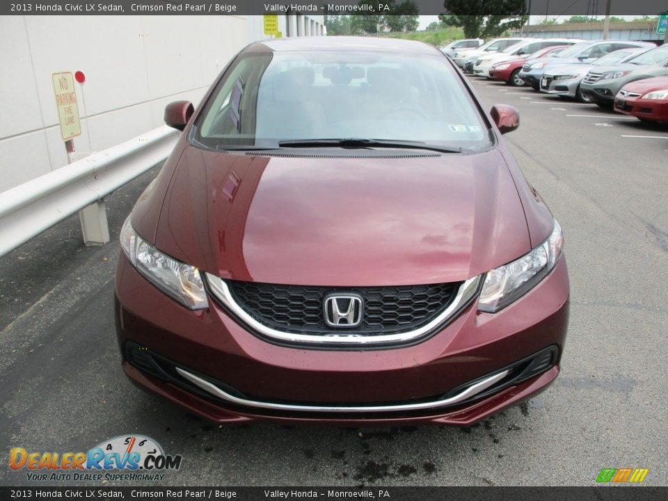 2013 Honda Civic LX Sedan Crimson Red Pearl / Beige Photo #8