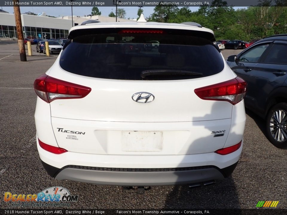 2018 Hyundai Tucson Sport AWD Dazzling White / Beige Photo #3