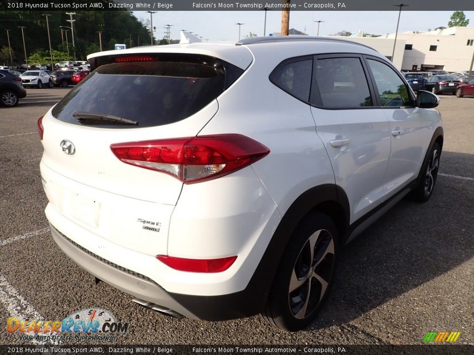 2018 Hyundai Tucson Sport AWD Dazzling White / Beige Photo #4