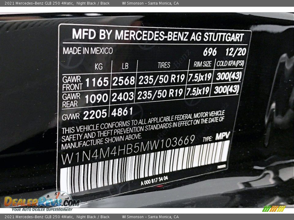 2021 Mercedes-Benz GLB 250 4Matic Night Black / Black Photo #11