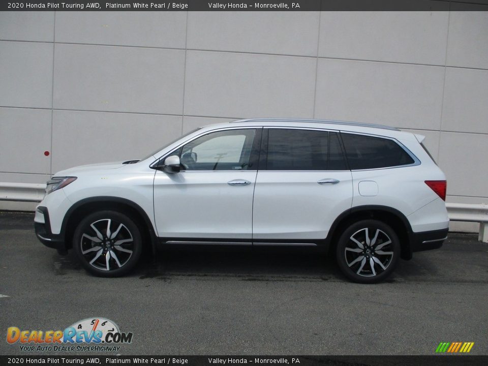 2020 Honda Pilot Touring AWD Platinum White Pearl / Beige Photo #2